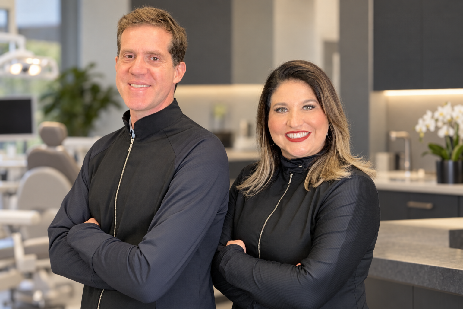 Dra. Fernanda Mello e Prof. André Rubio na clínica Mello & Rubio Odontologia no Tatuapé
